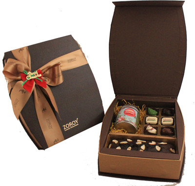 

Zoroy Luxury Chocolate Curve Christmas Combo- cookies, chocolate, Plum cake Fudges(410 g)