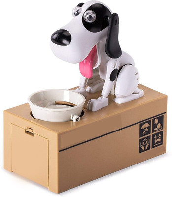 

Miss & Chief Hungry Stealing and Munching Robotic Dog Piggy Coin Bank Toy Coin Bank(Multicolor)