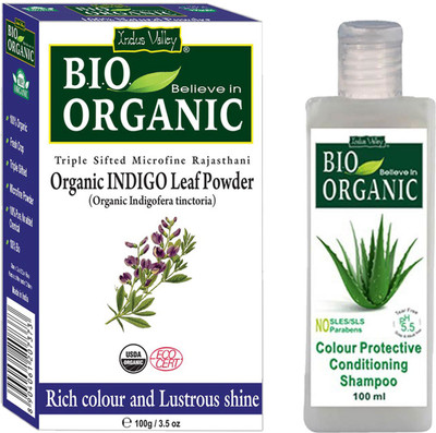 

Indus Valley Organic Indigo Powder with Colour Protection Shampoo Combo Pack(Set of 2)