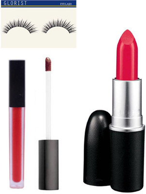 

GLORIST EYELASH AND Long lasting 2 in 1 Liquid Matte Lipstick Gloss Cherry 5ml (Cherry)(Set of 3)
