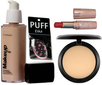 

eska Silicon Puff, Makeup foundation,compact,crease-less Lipstick(Set of 4)