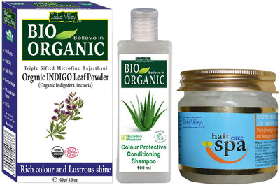 

Indus Valley Organic Indigo Powder with Colour Protection Shampoo and Hair Eaze Spa Combo Pack(Set of 3)