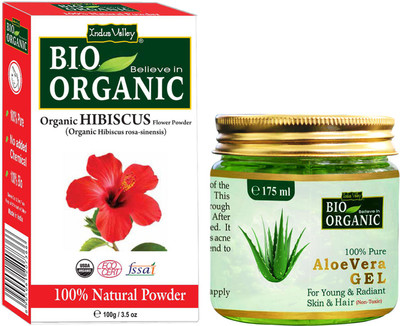

Indus Valley Bio Organic Aloe Vera Gel and Hibiscus Powder for Split ends removal- Set of 2(Set of 2)