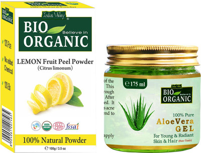

Indus Valley Pure Aloe Vera Gel and Lemon Peel Powder for Blackhead Removal- Set of 2(Set of 2)