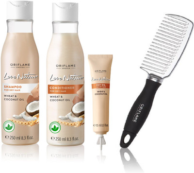 

Oriflame Sweden Love Nature Hair Care Combo For Dry Hair with Detangling comb(Set of 4)
