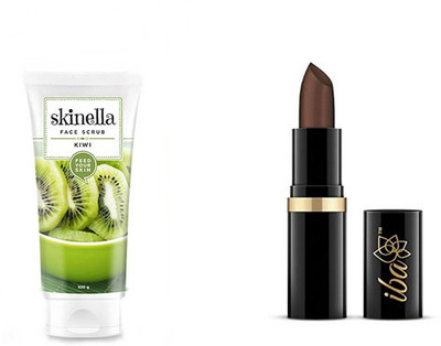 

iba halal KIWI FACE SCRUB Scrub (100 g) andA35 Dark Chocolate Moisturizing Lipstick combo(Set of 2)