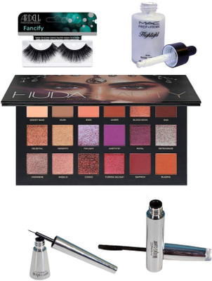 

Fancify Eyelashes & Brooke Candy Liner&Mascara& Mac Highlight & Huda Beauty Palette(Set of 5)