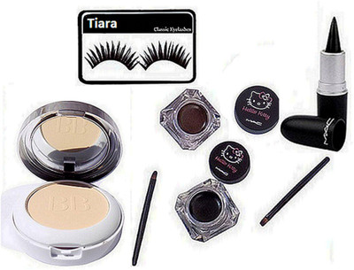 

tiara Eyelashes & Mac Hello Kitty Eyeliner , Stick Kaj. , Color Bar Compact(Set of 4)