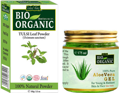 

Indus Valley Natural Aloe Vera Gel and Tulsi Powder for Acne Removal- Set of 2(Set of 2)
