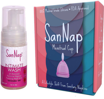 

SanNap Large Menstrual Cup & Intimate Foaming Wash(Set of 2)