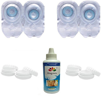 

Magjons 2 pair Combo Blue Monthly Contact Lens(0, Blue, Pack of 2)