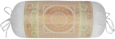 Lal Haveli Raw Silk Bolsters Cover(38.1 cm*76.2 cm, White)