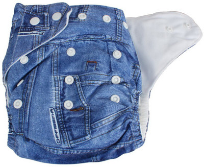 

Baby Shopiieee Reusable Pocket Cloth Diaper with 3 Number Microfiber Inserts - Denim Blue - L