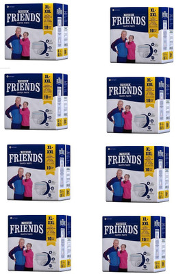 

Friends Protective Underwear for men & Women Disposable Pull-ups - XL-XXL (10 Pcs/Pack) (Pack of 8) Adult Diapers - XXL(80 Pieces)