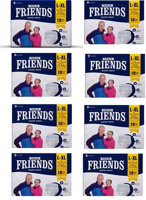 

Friends Protective Underwear for men & Women Disposable Pull-ups - L-XL (10 Pcs/Pack) (Pack of 8) Adult Diapers - L - XL(80 Pieces)