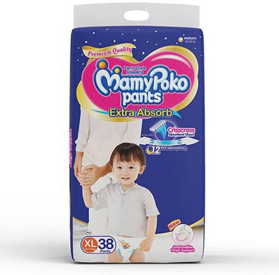 

MamyPoko Pants Extra Absorb Diaper, XL (Pack of 38) - XL(38 Pieces)