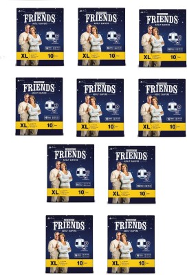 

Friends Overnight Adult Diaper (X-Large) Size- 48-68 inches 10 Pcs/Pack Adult Diapers - XL(100 Pieces)