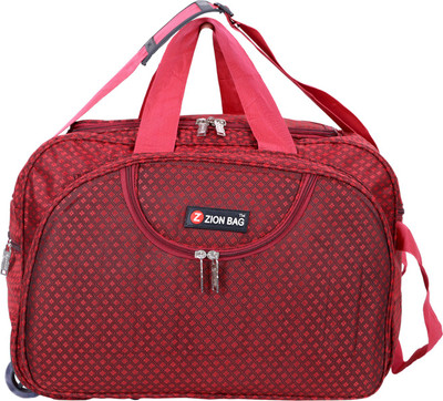 

Zion Bag (Expandable) Red Polyester Luggage Travel Duffle Bag With Two Wheels Travel Duffel Bag(Red)