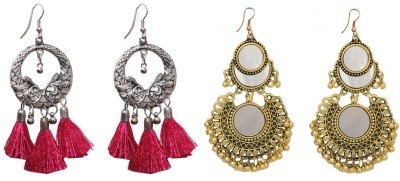 FashMade Pack Of 2 Alloy Chandbali Earring, Tassel Earring