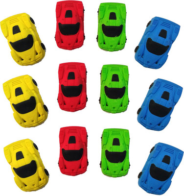 

TECHNOCHITRA RACING CAR SHAPE MULTI COLOR ERASER , SET OF 12 BIRTHDAY RETURN GIFT Non-Toxic Eraser(Set of 12, Multicolor)