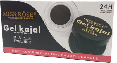 

MISS ROSE Gel Kajal & Cake Eyeliner 24 Hr. Long Lasting Water Proof 7 g(Black)