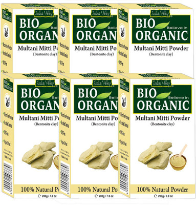 

Indus Valley BIO Organic Multani Mitti Powder - Pack of 6(1200 g)