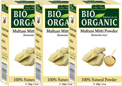 

Indus Valley Bio Organic Bentonite Clay Multani Mitti Powder - Triple Pack(600 g)