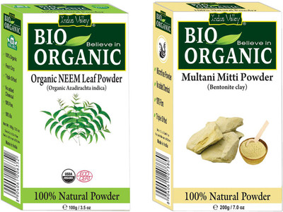 

Indus Valley 100% Organic Multani Mitti Powder and Neem Herbal Powder for Glowing Skin Set of 2(300 g)