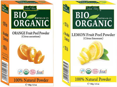 

Indus Valley Bio Organic Lemon Peel & Orange Peel Powder Combo-Set of 2(200 g)