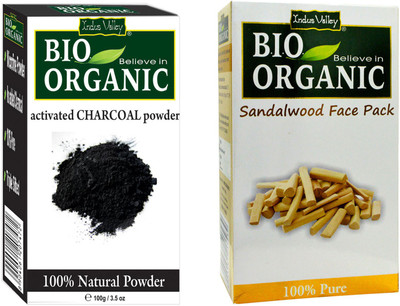 

Indus Valley Bio Organic Sandalwood Face Pack Powder And Activated Charcoal Powder Combo Set(200 g)