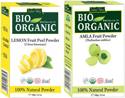 

Indus Valley Pure Amla Powder and Lemon Peel Powder for Natural Glowing Skin Set of 2(200 g)