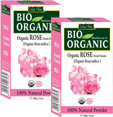 

Indus Valley Pure Natural Bio Organic Rose Flower Petals Powder (Set of 2 - 200g)(200 g)