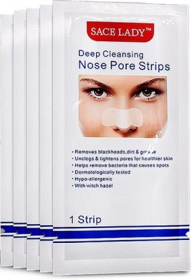 

SACE LADY Deep Cleansing Nose Pore Strips (Pack of 5) - Removes Blackheads, Dirt & Grease(5 g)