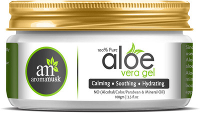 

AromaMusk 100% Pure and Natural Aloe Vera Gel For Healthy Skin, Face & Hair,(No Alcohol, Chemical & Paraben Free )(100 g)