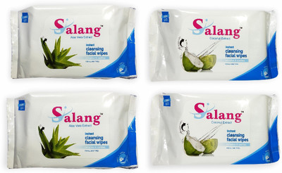 

Salang Everyday cleansing wipes-Aloevera & coconut(30pcs/pack)(Pack of 30)
