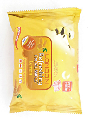 

London Refreshing Facial Wipes [ LEMON ] 1 PACK(Pack of 25)
