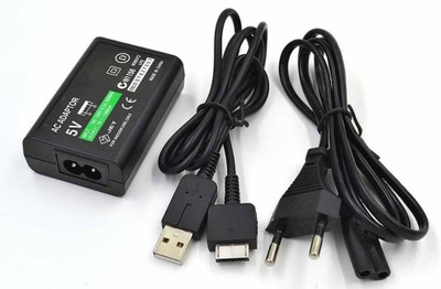 

BVG Power Supply AC Adapter USB Data Charging Cable Cord Gaming Adapter(Black, For PSP)