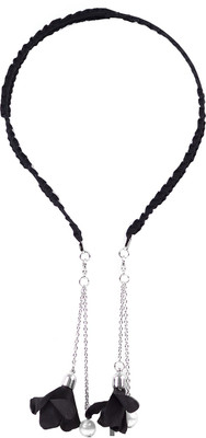 

Golden Peacock Black Flower&pearl Decorated Hairband Hair Band(Black)
