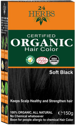 

24 Herbs Certified Organic hair color Hair Color(Soft Black)