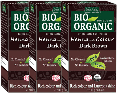 

Indus Valley BIO Organic Dark Brown Henna Hair Color - Triple Pack Hair Color(Dark Brown)