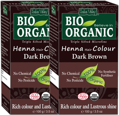 

Indus Valley BIO Organic Dark Brown - Twin Pack - Henna Hair Color(Dark Brown)