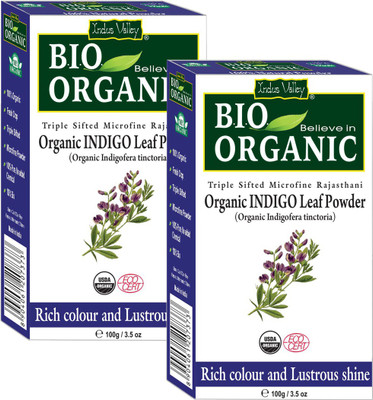 

Indus Valley Organic Indigo Leaf Hair Powder (Set of 2 - 100g each) Hair Color(Indigo)