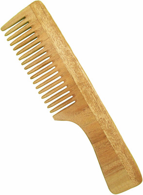 

Herb Essential Handcrafted Neem Wooden Comb (Brown, 19.1 cm, Pack of 1)Â
