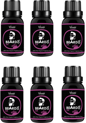 VIHADO 3x Mooch and Beard Oil PRO Faster Growth (15 ml) (Pack of 6) Hair Oil(15 ml)