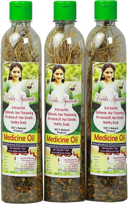 Kerala Ayurvedic Herbal Medicine Hair Oil Mix - ( Oil Not Included) ( Pack Of 3) Hair Oil(150 g)