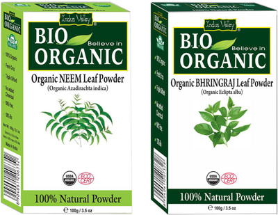 

Indus Valley 100% Natural Neem Powder and Bhringraj Powder- Set of 2(200 g)