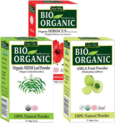 

Indus Valley BIO Organic Herbal Powder (Hibiscus + Amla + Neem) Combo Pack (Set of 3)(300 g)