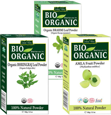 

Indus Valley BIO Organic Amla + Bhringraj + Brahmi Natural Powder- 3-in-1 Combo Pack(300 g)