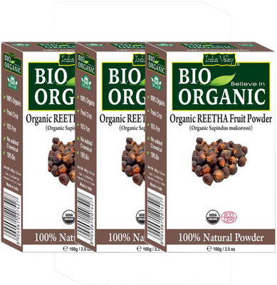 

Indus Valley Bio Organic 100% Pure Reetha Powder - Set of 3(300 g)