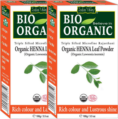 

Indus Valley BIO Organic Red HENNA (Lawsonia Inermis) with Color Recipe Book- Twin Set(200 g)